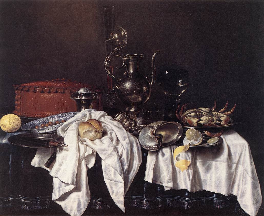 Still-Life with Pie, Silver Ewer and Crab sg